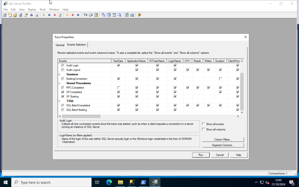 SQL Server Profiler - Select Events