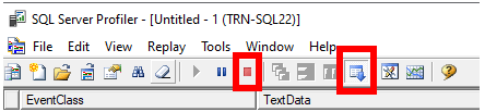 SQL Server Profiler - Menu Buttons